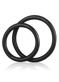 Набор из двух черных силиконовых колец разного диаметра SILICONE COCK RING SET - BlueLine - в Новороссийске купить с доставкой