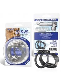 Двойное кольцо выносливости на пенис DUAL STAMINA RING - BlueLine - в Новороссийске купить с доставкой