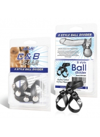 Разделитель мошонки из искусственной кожи на клепках 8 STYLE BALL DIVIDER - BlueLine - купить с доставкой в Новороссийске