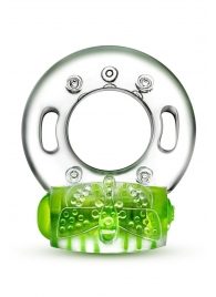 Зеленое эрекционное виброкольцо Arouser Vibrating C-Ring - Blush Novelties - в Новороссийске купить с доставкой