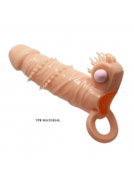 Телесная удлиняющая вибронасадка Penis Sleeve Connor - 17 см. - Baile - в Новороссийске купить с доставкой