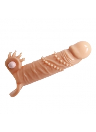 Телесная удлиняющая вибронасадка Penis Sleeve Connor - 17 см. - Baile - в Новороссийске купить с доставкой