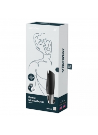 Черный мастурбатор с вибрацией Power Masturbator - Satisfyer - в Новороссийске купить с доставкой