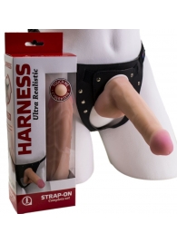 Страпон Harness из двух предметов: трусики с плугом и насадка-фаллос - 17 см. - LOVETOY (А-Полимер) - купить с доставкой в Новороссийске