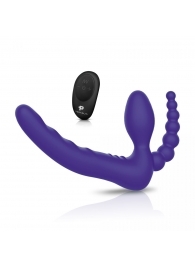 Фиолетовый безремневой страпон с пультом ДУ 7’’ Remote Control Strapless - 24 см. - Pegasus - купить с доставкой в Новороссийске