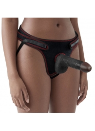 Женский темнокожий страпон Easy Strapon Set 7 Inch - 18 см. - Lovetoy - купить с доставкой в Новороссийске
