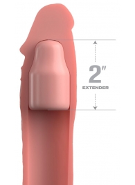 Телесная насадка-удлинитель 2 Inch Silicone X-tension with Strap - 20,3 см. - Pipedream - в Новороссийске купить с доставкой