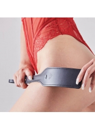 Черная кожаная шлепалка SitaBlack - 30 см. - Sitabella - купить с доставкой в Новороссийске