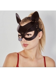 Коричневая кожаная маска  Кошечка - Sitabella - купить с доставкой в Новороссийске