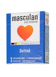 Презервативы с пупырышками Masculan Dotted - 3 шт. - Masculan - купить с доставкой в Новороссийске