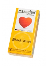 Презервативы с колечками и пупырышками Masculan Ribbed+Dotted - 10 шт. - Masculan - купить с доставкой в Новороссийске
