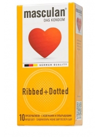 Презервативы с колечками и пупырышками Masculan Ribbed+Dotted - 10 шт. - Masculan - купить с доставкой в Новороссийске