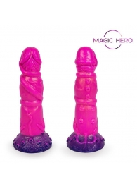 Розовый рельефный фантазийный фаллоимитатор - 20 см. - Bior toys - купить с доставкой в Новороссийске