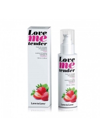 Съедобное согревающее массажное масло Love Me Tender Strawberry с ароматом клубники - 100 мл. - Love to Love - купить с доставкой в Новороссийске