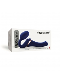 Синий безремневой страпон Multi Orgasm Size S с клиторальной стимуляцией - Strap-on-me - купить с доставкой в Новороссийске