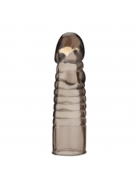 Дымчатая насадка-удлинитель Ribbed Realistic Penis Enhancing Sleeve Extension - 15,2 см. - BlueLine - в Новороссийске купить с доставкой