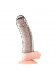 Текстурированная насадка на пенис Clear Textured Penis Enhancing Sleeve Extension - 16,5 см. - BlueLine - в Новороссийске купить с доставкой