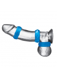 Комплект из трех голубых колец для эрекции 3-Pack Nuts   Bolts Stretch Cock Ring Set - BlueLine - в Новороссийске купить с доставкой