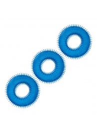 Комплект из трех голубых колец для эрекции 3-Pack Ultra-Stim Stretch Cock Rings - BlueLine - в Новороссийске купить с доставкой
