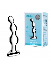 Стальной анальный фаллоимитатор для простаты Stainless Steel Anal Beads - 13 см. - b-Vibe - в Новороссийске купить с доставкой