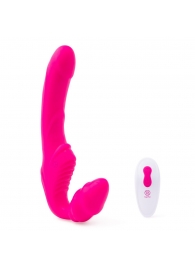 Розовый безремневой страпон на радиоуправлении Strapless Together - 22 см. - Together Toy - купить с доставкой в Новороссийске