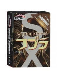 Суженные к основанию презервативы Sagami Xtreme COBRA - 3 шт. - Sagami - купить с доставкой в Новороссийске