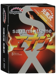 Презервативы Sagami Xtreme ENERGY с ароматом энергетика - 3 шт. - Sagami - купить с доставкой в Новороссийске