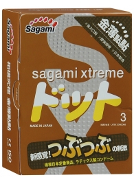 Презервативы Sagami Xtreme FEEL UP с точечной текстурой и линиями прилегания - 3 шт. - Sagami - купить с доставкой в Новороссийске