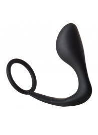 Черное эрекционное кольцо с анальной пробкой Anal Plug With Cockring - Dream Toys - в Новороссийске купить с доставкой