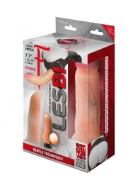 Телесный страпон Harness LESBI с вагинальной пробкой - 16,5 см. - LOVETOY (А-Полимер) - купить с доставкой в Новороссийске