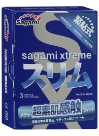 Розовые презервативы Sagami Xtreme FEEL FIT 3D - 3 шт. - Sagami - купить с доставкой в Новороссийске