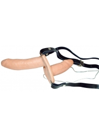 Телесный женский страпон с вагинальной пробкой Strap-On Duo - 15 см. - Orion - купить с доставкой в Новороссийске