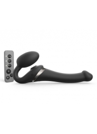Черный безремневой страпон Multi Orgasm Size S с клиторальной стимуляцией - Strap-on-me - купить с доставкой в Новороссийске