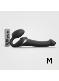 Черный безремневой страпон Multi Orgasm Size M с клиторальной стимуляцией - Strap-on-me - купить с доставкой в Новороссийске