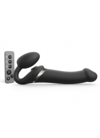 Черный безремневой страпон Multi Orgasm Size L с клиторальной стимуляцией - Strap-on-me - купить с доставкой в Новороссийске