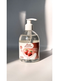 Лубрикант на водной снове Love Protection Strawberry с ароматом клубники - 300 мл. - Lola Games - купить с доставкой в Новороссийске