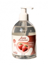 Лубрикант на водной снове Love Protection Strawberry с ароматом клубники - 300 мл. - Lola Games - купить с доставкой в Новороссийске