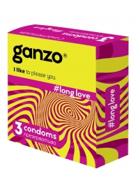 Презервативы с анестетиком для продления удовольствия Ganzo Long Love - 3 шт. - Ganzo - купить с доставкой в Новороссийске