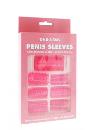 Набор из 7 розовых насадок на пенис ONE-A-DAY PENIS SLEEVES PINK - Seven Creations - в Новороссийске купить с доставкой