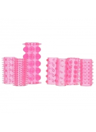 Набор из 7 розовых насадок на пенис ONE-A-DAY PENIS SLEEVES PINK - Seven Creations - в Новороссийске купить с доставкой
