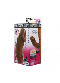 Коричневая насадка на пенис Wolftooth Sleeve - 13 см. - Baile - в Новороссийске купить с доставкой