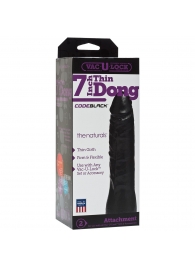 Насадка-фаллоимитатор для страпон-систем Vac-U-Lock CodeBlack 7 Inch Thin Dong - 18,3 см. - Doc Johnson - купить с доставкой в Новороссийске