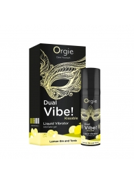 Съедобный жидкий вибратор Dual Vibe! со вкусом лимонного джина с тоником - 15 мл. - ORGIE - купить с доставкой в Новороссийске