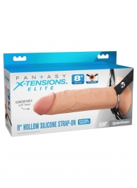 Полый страпон на ремнях 8’’ Hollow Silicone Strap-on - Pipedream - купить с доставкой в Новороссийске
