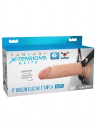 Полый страпон на ремнях 6’’ Hollow Silicone Strap-on - Pipedream - купить с доставкой в Новороссийске