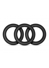 Набор из 3 черных эрекционных колец Black Small Penis Rings - Blush Novelties - в Новороссийске купить с доставкой