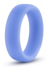 Голубое люминесцентное кольцо Silicone Glo Cock Ring - Blush Novelties - в Новороссийске купить с доставкой