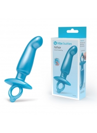 Голубая анальная пробка для массажа простаты Hither Silicone Prostate Plug - 14,3 см. - b-Vibe - в Новороссийске купить с доставкой
