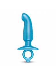 Голубая анальная пробка для массажа простаты Hither Silicone Prostate Plug - 14,3 см. - b-Vibe - в Новороссийске купить с доставкой