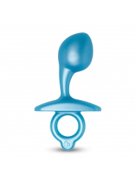 Голубая анальная пробка для массажа простаты Bulb Silicone Prostate Plug - 10,7 см. - b-Vibe - в Новороссийске купить с доставкой